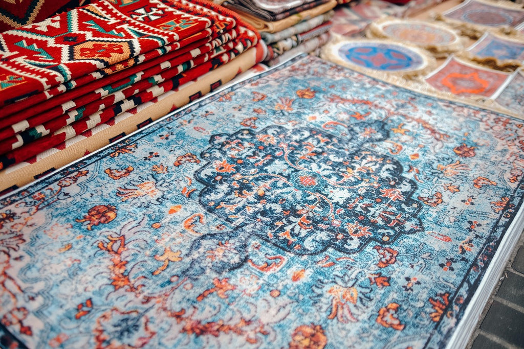blue vintage rug
